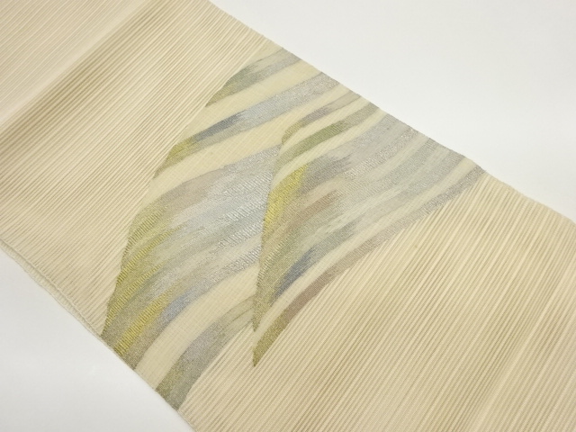 絽綴れ曲線模様織出し名古屋帯